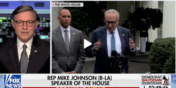 Mike Johnson Says Schumer ‘Willing’ To Force Shutdown Because Someone Is ‘Coming For Him’