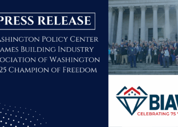 Washington Policy Center Names Building Industry Association of Washington 2025 Champion of Freedom