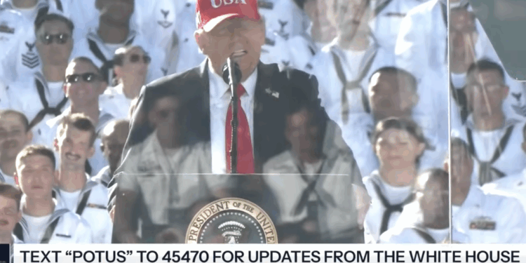 White House President Trump Delivers Remarks at Navy 250 Celebration - 10/5/25