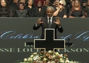 Harris, Obama use Jesse Jackson funeral for politics