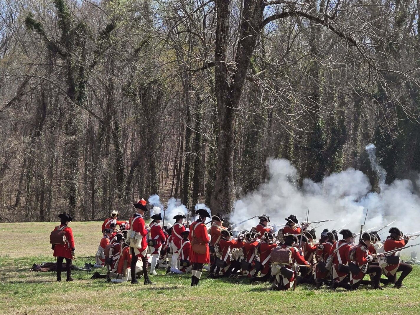 Reenactors depict the Battle of Guilford Courthouse