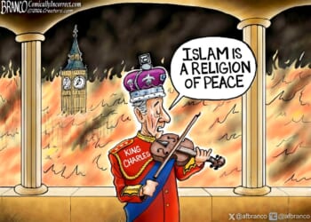 Branco Cartoon - While Britain Burns