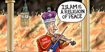 Branco Cartoon - While Britain Burns