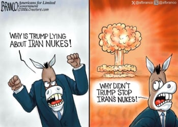 Branco Cartoon - Damned If He Doesn't