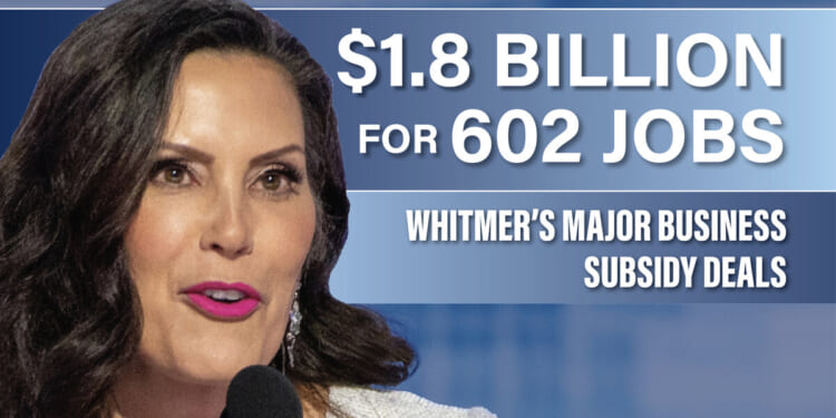 Whitmer’s Subsidy Deals Deliver Just 3% of Promised Jobs – Mackinac Center