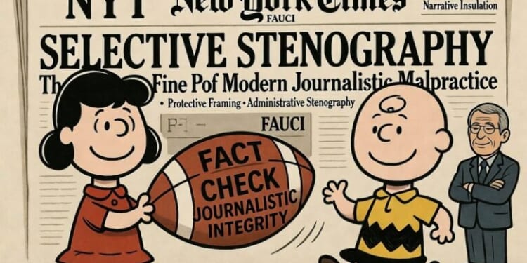 NYT Fauci Selective Stenography: The Fine Print of Modern Journalistic Malpractice & Charlie Brown
