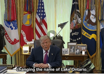 WATCH: President Trump officially changes the name of Lake Ontario to Lake America